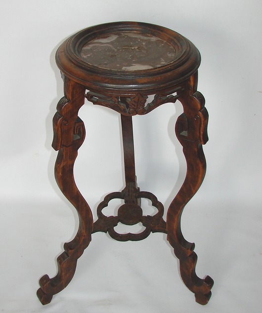 meble - inne Postument / kwietnik rzeźbiony z marmurowym blatem 