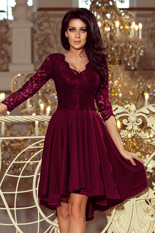 sukienki mini damskie 210-13 NICOLLE - sukienka  - ŚLIWKOWA