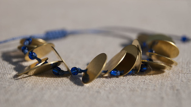 bransoletki na sznurku Bransoletka Discs Sapphire Blue&Navy Blue