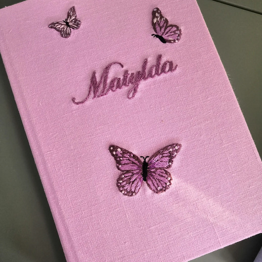 notatniki i albumy Szkicownik, notes czysty B5 z haftowanym ręcznie haftem