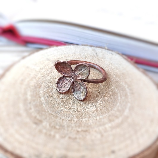 pierścionki - różne Hortensja pierścionek miedziany r. 12,5