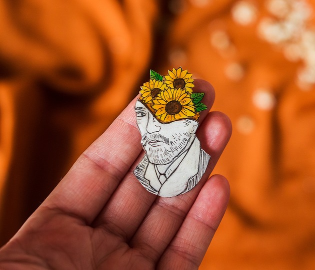 przypinki Przypinka Van Gogh ze słonecznikami