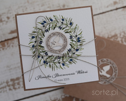 kartki scrapbooking Ręcznie robiona kartka na bierzmowanie - pamiątka bierzmowania