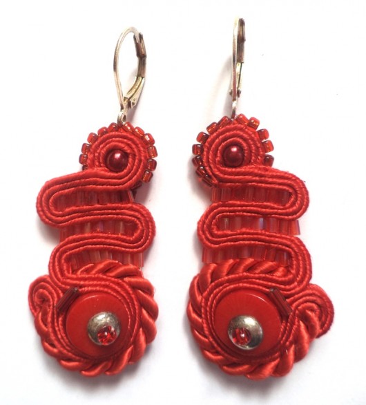 Kolczyki sutaszowe Red II EDYTA TOBIASZ