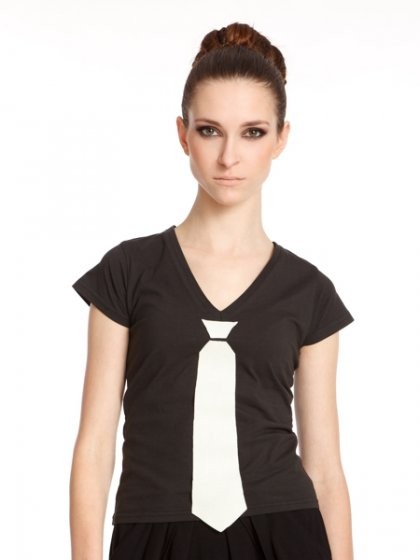 t-shirt TIE (M) czarny YULIYA BABICH