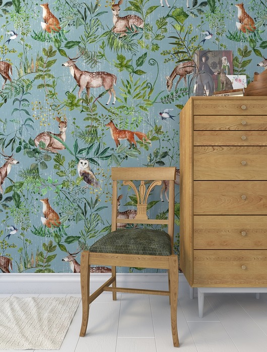 tapety i naklejki ścienne Tapeta Wonder Forest  Turquoise