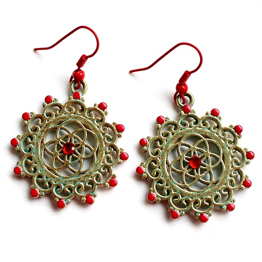 kolczyki wire wrapping SEED OF LIFE kolczyki
