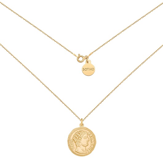 złote naszyjniki Złoty medalion z dużą monetą