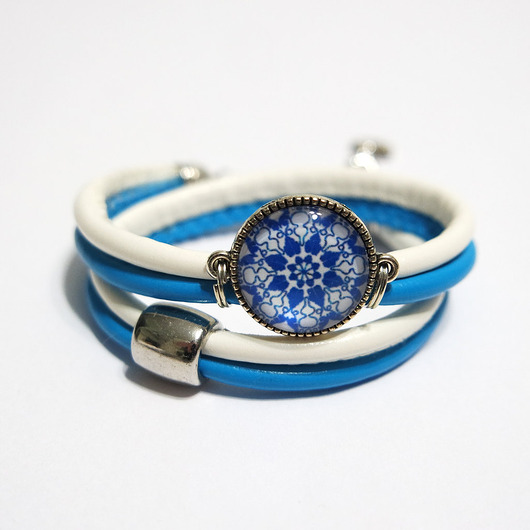 bransoletki ze szkła Bransoletka - Grecka mandala - owijana