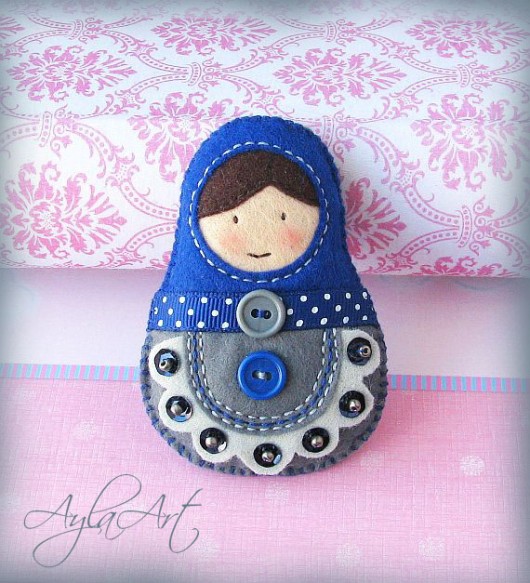 Matrioszka:  szarości + granat :) AylaArt