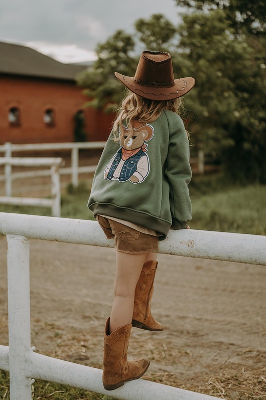 bluzy dla chłopców Bluza rozpinana bomberka Kowboj Teddy