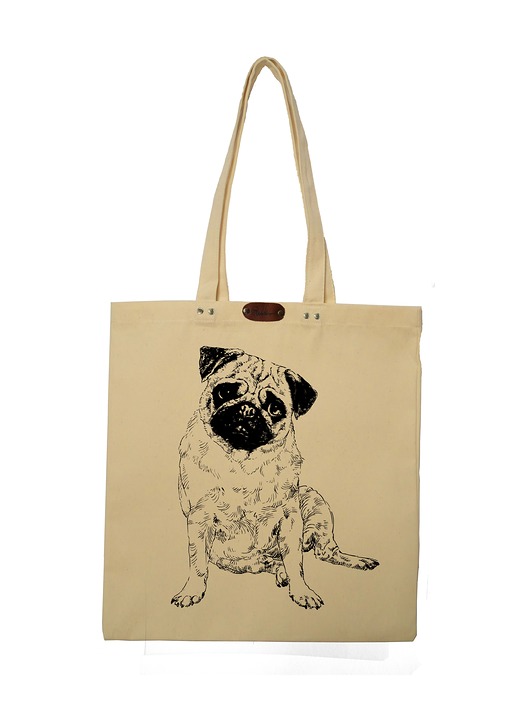Mops - torba z grubego płótna Wild Dot