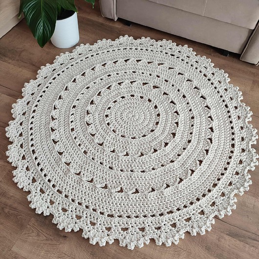 dywany Dywan ze sznurka bawełnianego szydełkowy 120cm