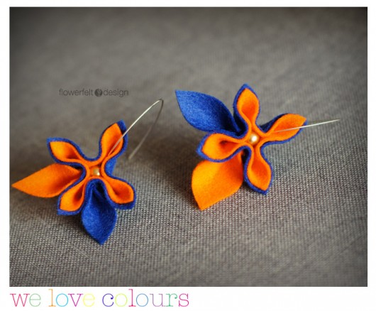 niebieskopomarańczowe FlowerFelt Design