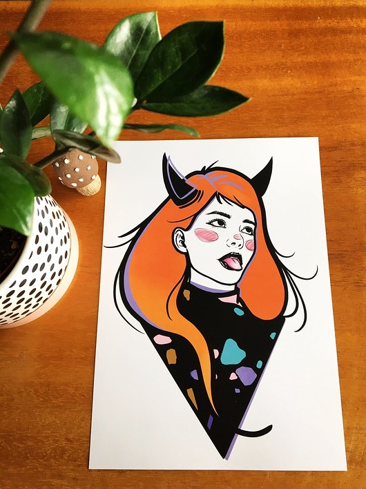 grafiki i ilustracje Print Diablica