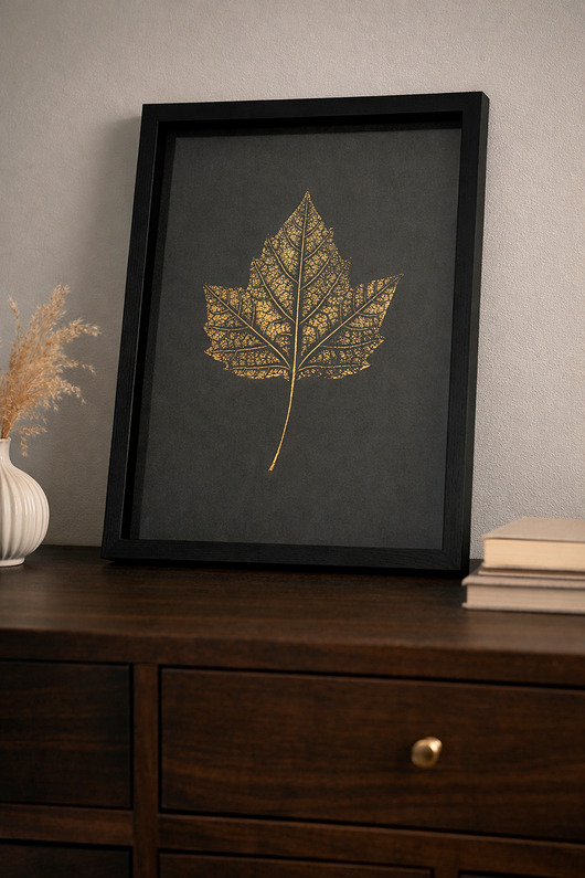 grafiki i ilustracje Autorska Grafika Botaniczna. Plakat Złoty Liść Platan Klonolistny A4