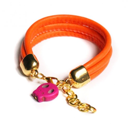 NA LATO orange & fuchsia skull - modułowa kaktusia