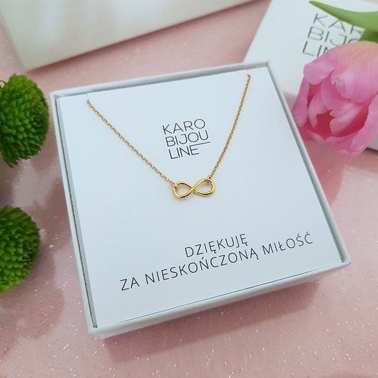 złote naszyjniki Pozłacany naszyjnik z nieskończonością