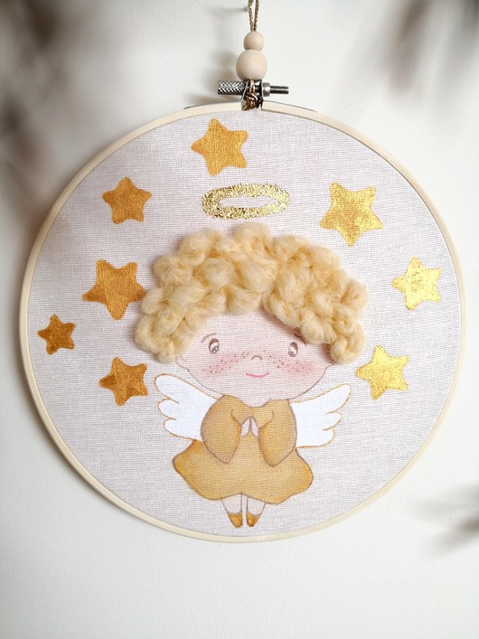Pamiątka Chrztu obrazek Anioł Stróż gingerolla