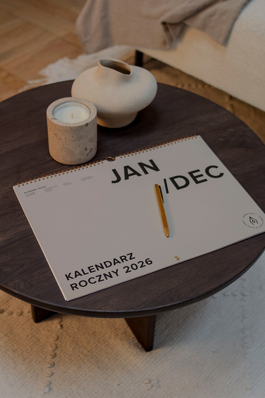 kalendarze i plannery Kalendarz 2026 ADHD-friendly  szary