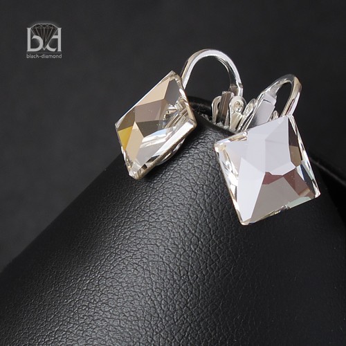 Klipsy z dużym kryształem Swarovski  Black Diamond