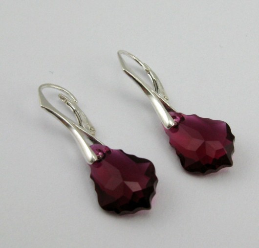 kryształ Swarovski Baroque Ruby w srebrze PRYZMAT
