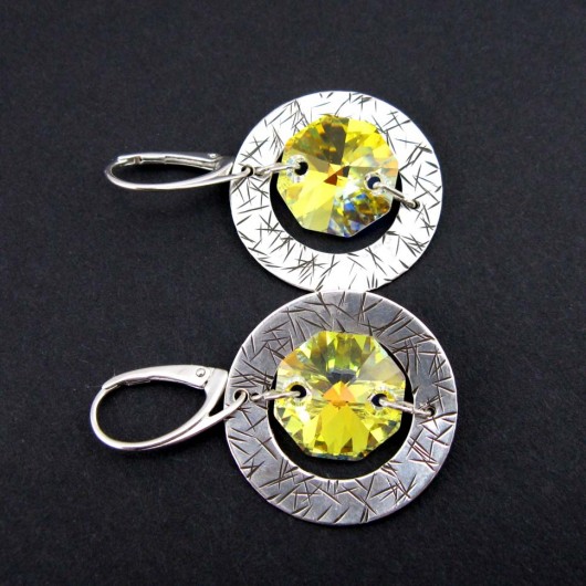 kryształ Swarovski w kutym srebrze PRYZMAT