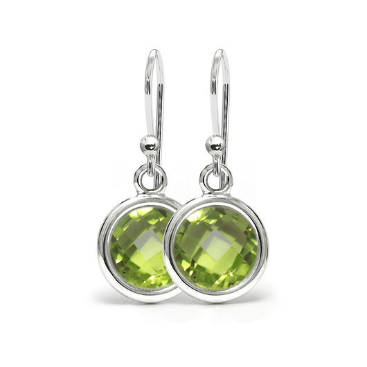 kolczyki srebrne Aura - Srebrne kolczyki z oliwinem