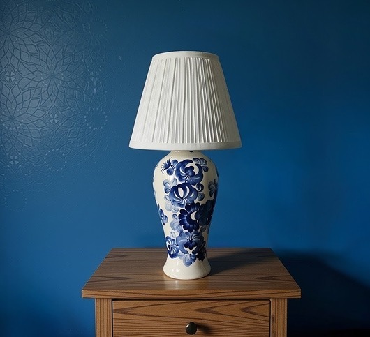 lampy stołowe Lampa ceramiczna fajans