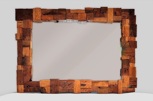 Unikalne, lustro  handmade z drewna z odzysku.  Light My Fire