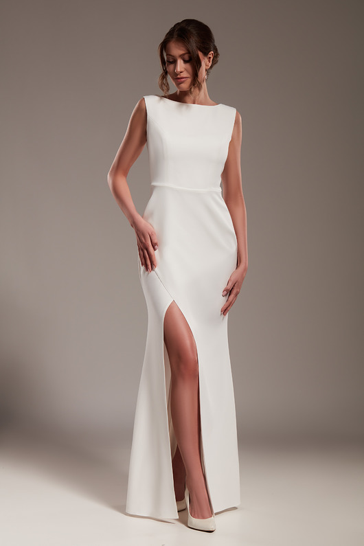 sukienki maxi damskie Sukienka "Holly" - ecru maxi