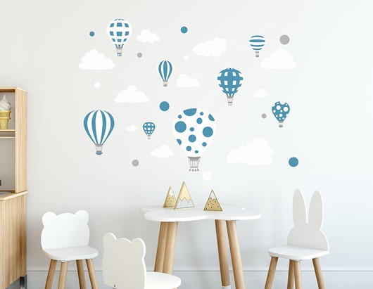 Naklejka ścienna dla dzieci balon balony chmury  madras24