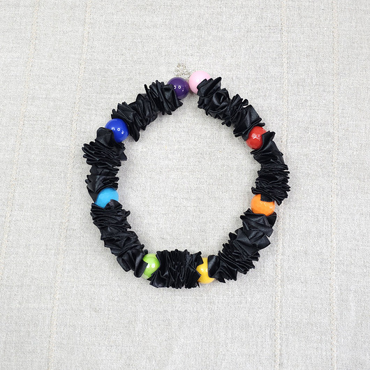 korale 6418 czarny, kolorowy, tęczowy naszyjnik; korale