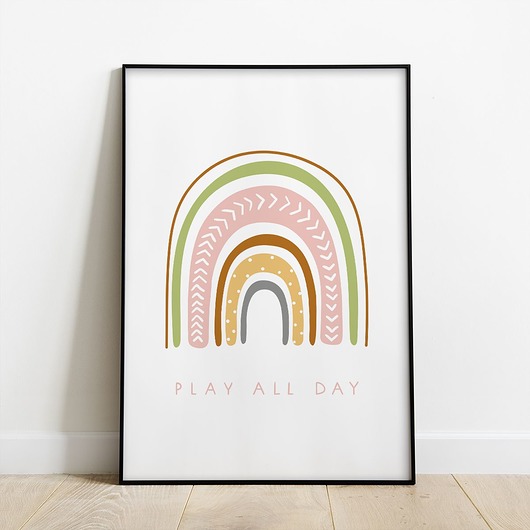 Plakat dziecięcy Play All Day trochę na ścianę