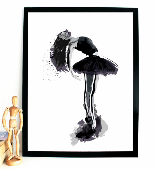 Plakat Balet glamour czarna włosy Be ART