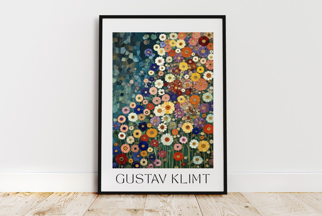 plakaty PLAKAT Gustav Klimt, łąka kwiatowa obraz