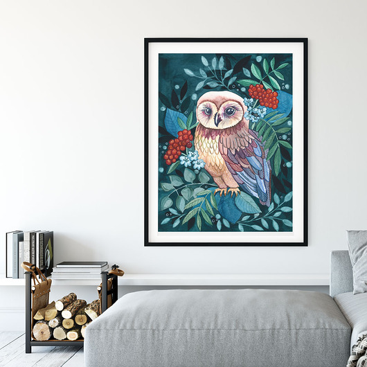 plakaty Owl ilustracja drukowana