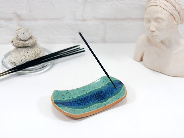 Podstawki pod kadzidełka Ceramiczna podstawka na kadzidełko - rzeka