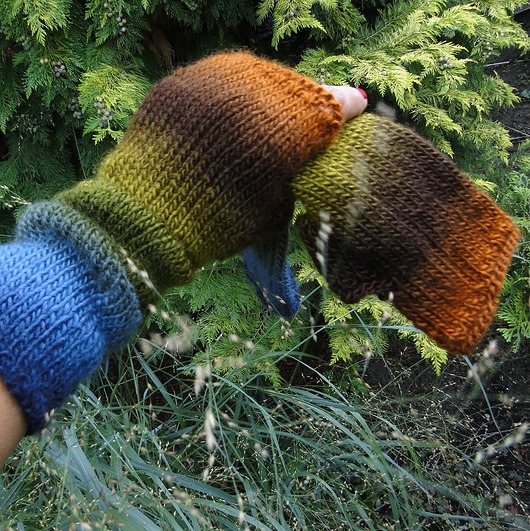 jesień w górach / mitenki agat handmade
