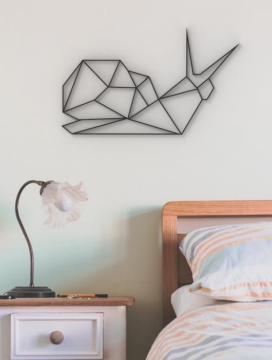 Ozdoby na ścianę Ślimak Geometryczny - 3ddekoracja na ścianę - pokój dziecięcy