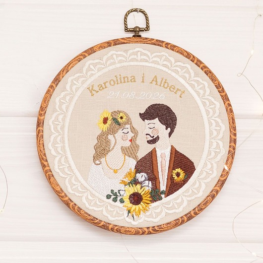 Ślub - inne Ślubna, indywidualna dedykacja, haft w oprawie vintage