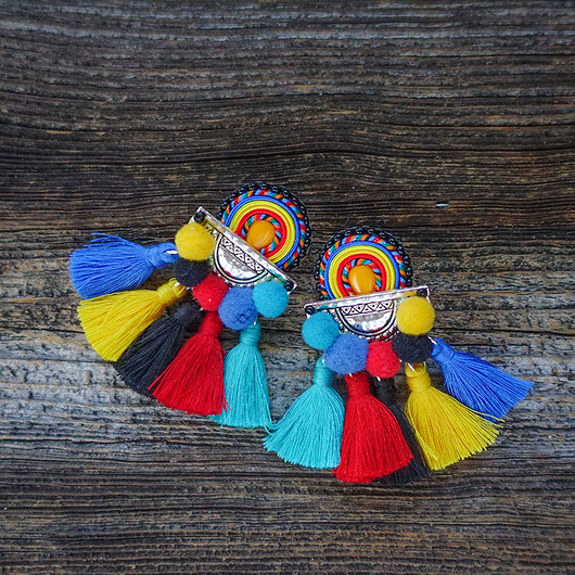 kolczyki soutache Meksykańskie  kolczyki soutache