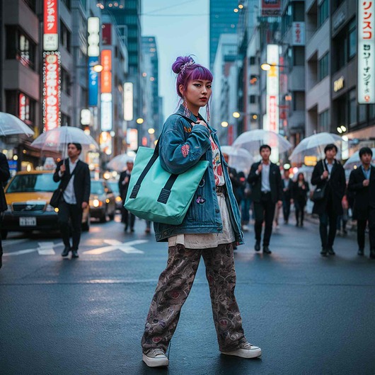 torby na ramię Torba LORTIDO miętowa, tote bag, shopperka z gumowymi detalami