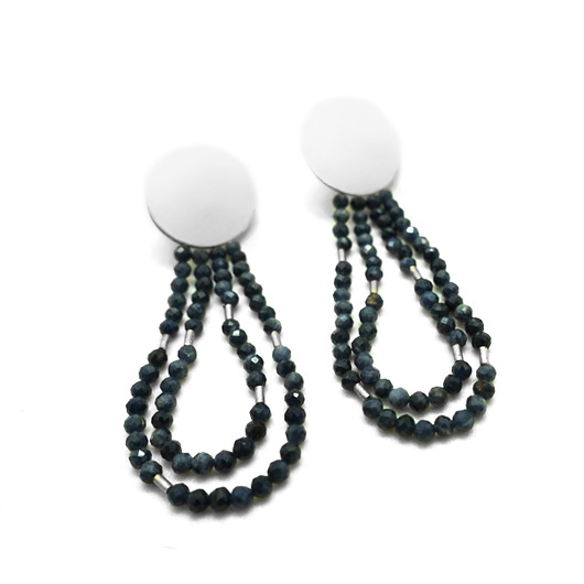 kolczyki wire wrapping Kolczyki  z szafirami