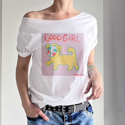 t-shirt damskie Good Girl Biały oversize