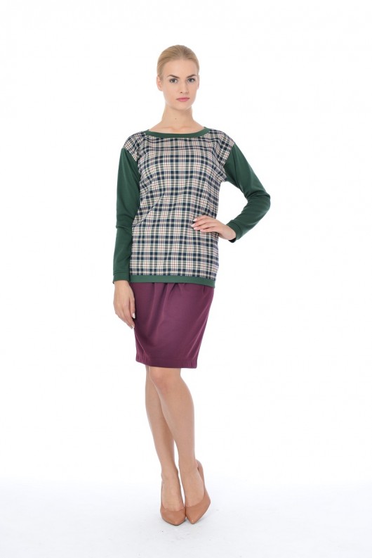 Bluza zielona w kratę Insist