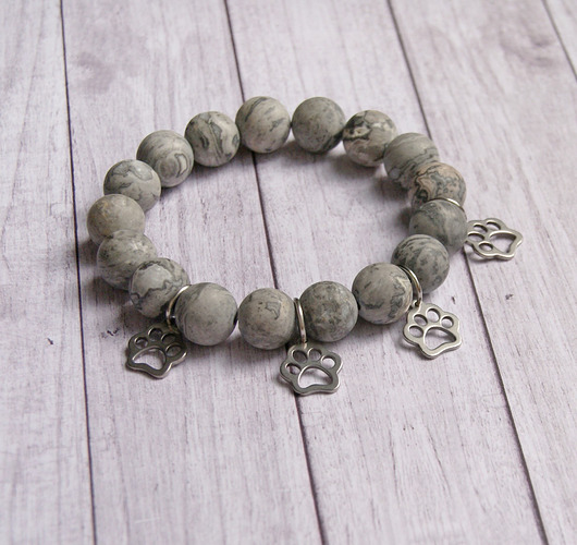 bransoletki z kamieni naturalnych 4 łapki - na prezent dla zwierzoluba :)