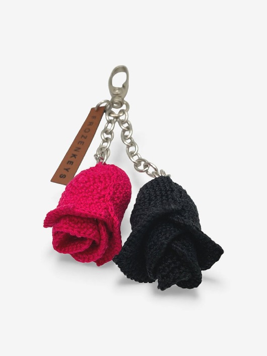 breloki Brelok Dwie Róże - Amarant i Czerń