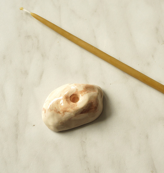 dla domu Świecznik ceramiczny na świeczkę maczaną