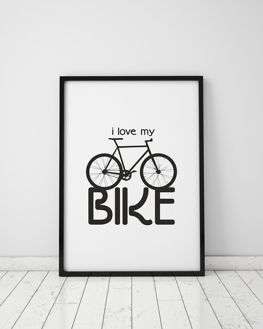 plakat. i love my bike (format A3) Love Life and Forest